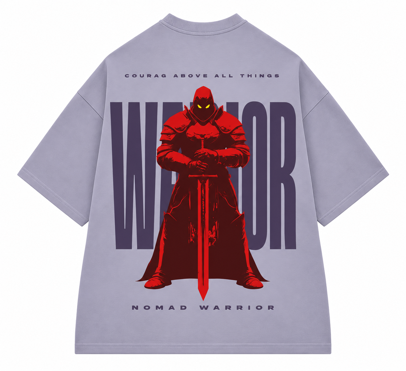 Lavender Warrior Graphic T-Shirt Nomad Warrior Graphic Oversized T-Shirt - Image 1