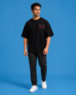 Red Machine Lightning Oversized T-Shirt - Image 5