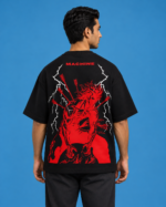 Red Machine Lightning Oversized T-Shirt - Image 3