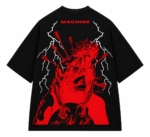 Red Machine Lightning Oversized T-Shirt