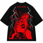 Red Machine Lightning Oversized T-Shirt